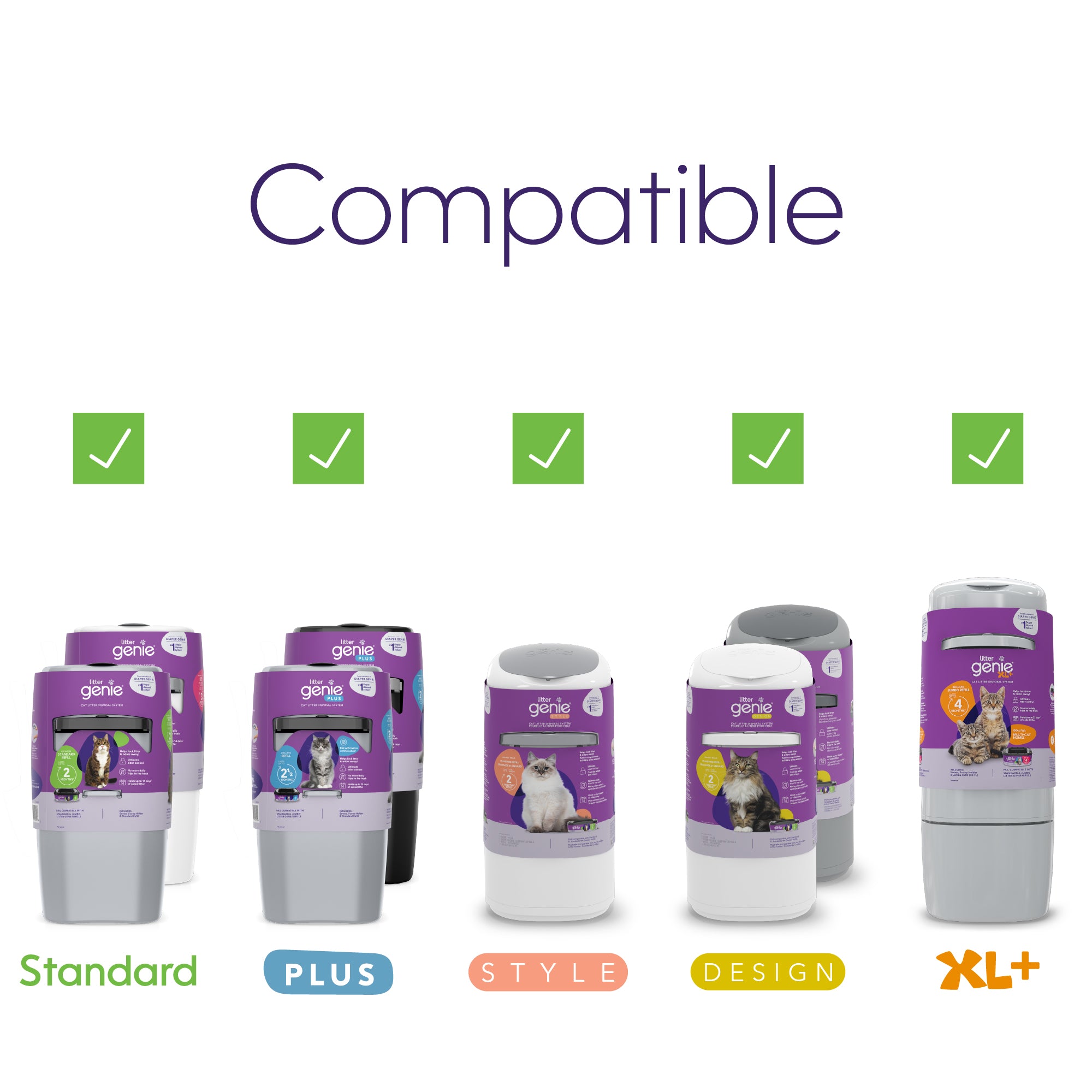 9-Pack Universal Cat Litter Refill Bags - Compatible With Litter Genie Plus Systems With Disposable Cap Included