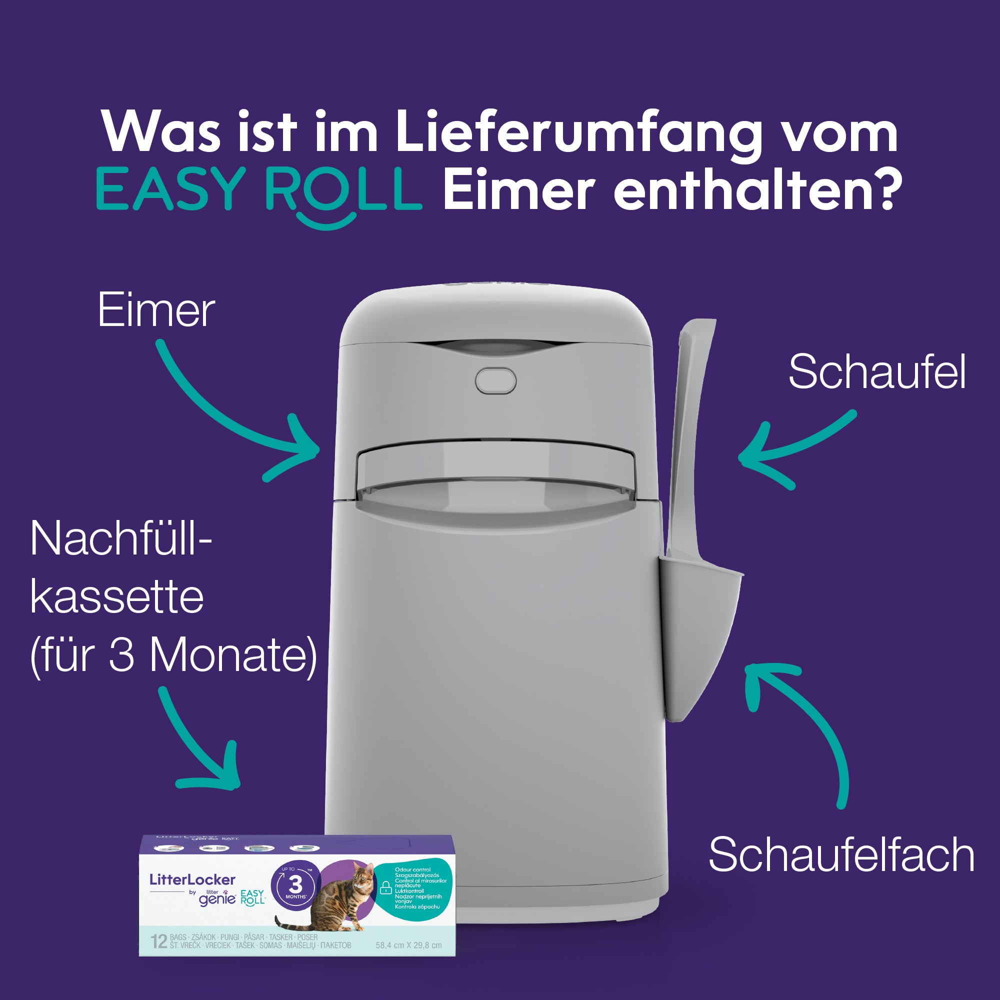 Litter Genie® Easy Roll Pail-DE-DE-03